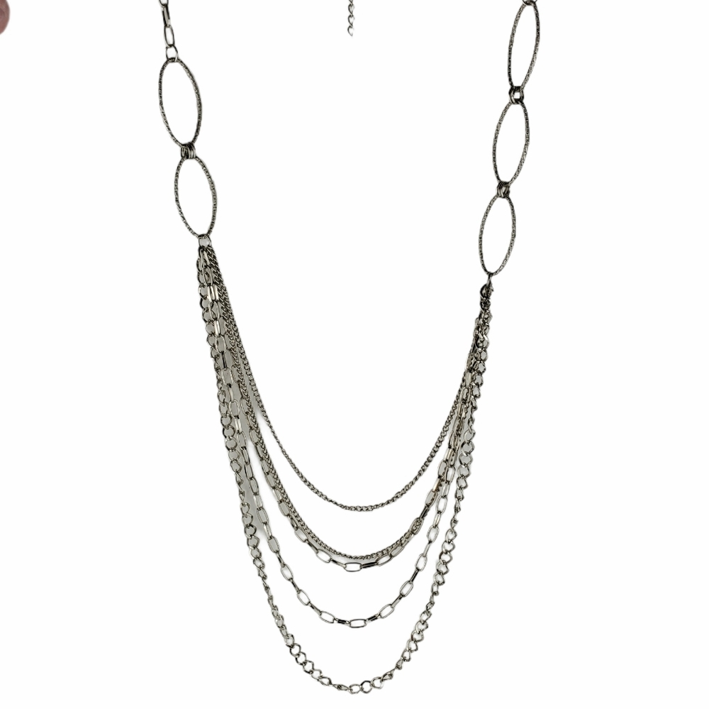 Premier Designs Multi Layer Silver Necklace